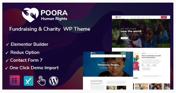 Product Image - Poora – Fundraising & Charity WordPress Theme