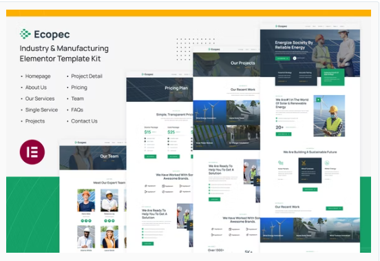 Product Image - Ecopec | Solar & Renewable Energy Elementor Template Kit