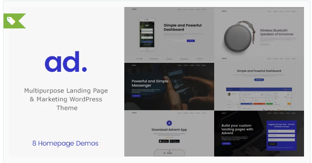 Advent - Landing Page Marketing WordPress Theme