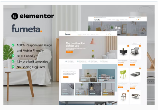 Product Image - Furneta – Furniture Shop Elementor Template Kit