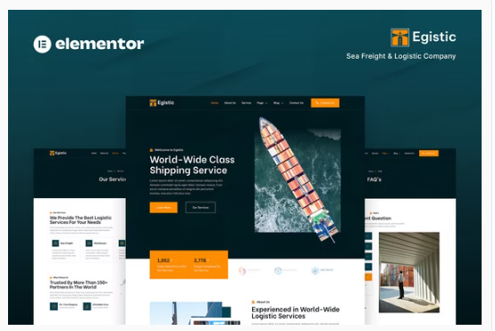 Product Image - Egistic – Sea Freight & Logistic Company Elementor Template Kit