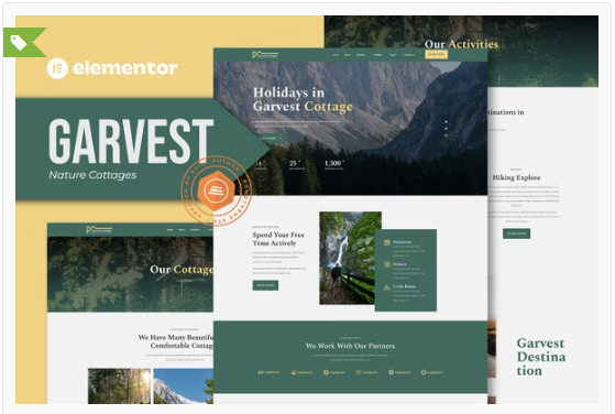 Garvest - Nature Cottages Elementor Template Kit