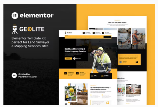 Product Image - Geolite – Land Surveying & Digital Mapping Elementor Template Kit