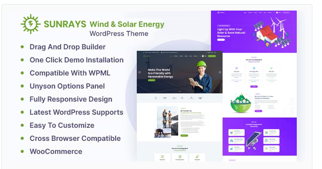 Sunrays – Solar Power & Green Energy WordPress theme