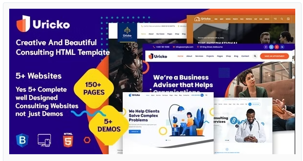 Uricko Multipurpose Consulting HTML Template + RTL Ready