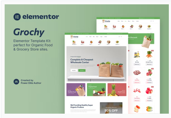 Grochy – Organic Food & Grocery Store Elementor Template Kit