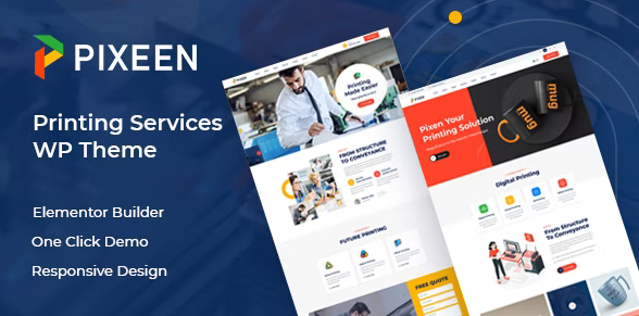 Pixeen - Printing Services Company WordPress Theme + RTL
