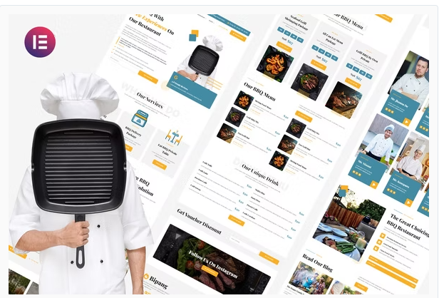 Bipang - BBQ & Grill Restaurant Elementor Template Kit