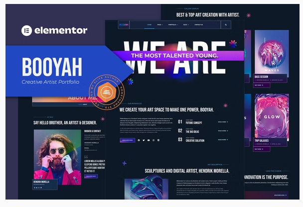 Booyah - Creative Artist Portfolio Elementor Template Kit