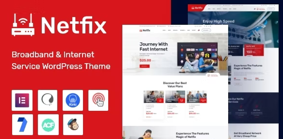 Netfix – Broadband & Internet Services WordPress Theme + RTL 1.2.3