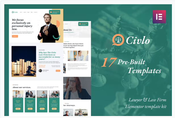 Civlo - Lawyer & Law Office Elementor Template Kit