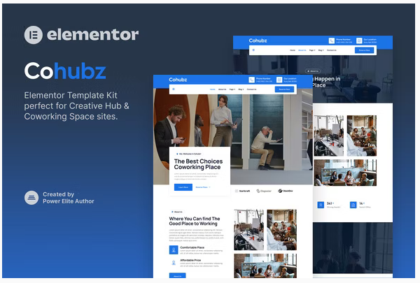 Cohubz - Creative Hub & Coworking Space Elementor Template Kit
