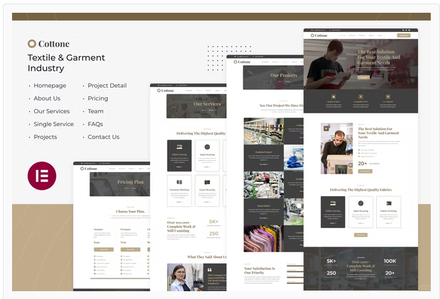 Cottone | Textile & Garment Industry Elementor Template Kit