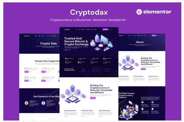 Cryptodax - Cryptocurrency & Blockchain Elementor Template Kit
