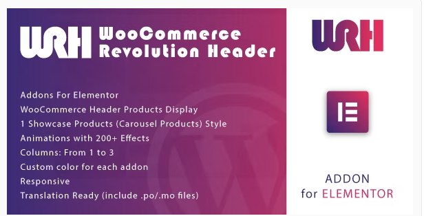 WooCommerce Revolution Header for Elementor WordPress Plugin