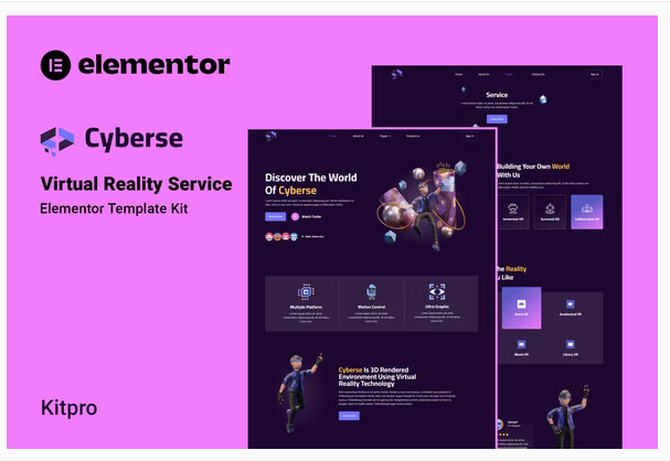Product Image - Cyberse – Virtual Reality Service Elementor Template Kit