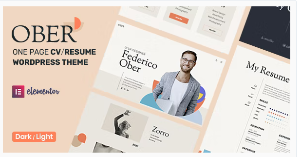 Product Image - Ober – CV Resume WordPress Theme