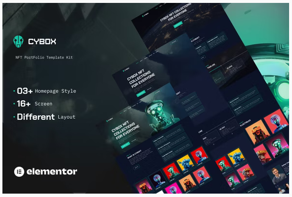 Product Image - Cybox – NFT Collections Elementor Template Kit