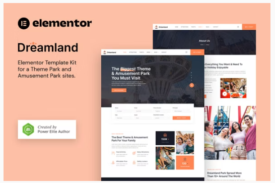 Product Image - Dreamland – Amusement & Theme Park Elementor Template Kit