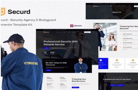 Product Image - Securd – Security Agency & Bodyguard Elementor Template Kit