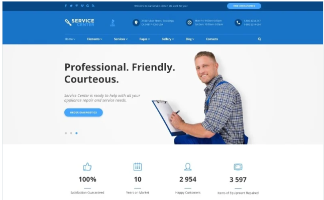 Service Center Website Template