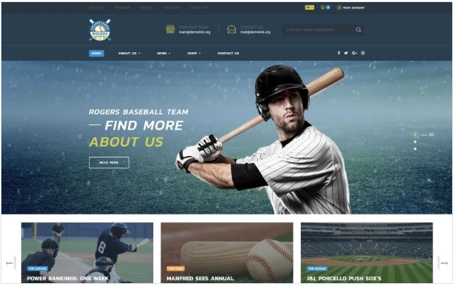 Rogers - Baseball Team Multipage HTML5 Website Template