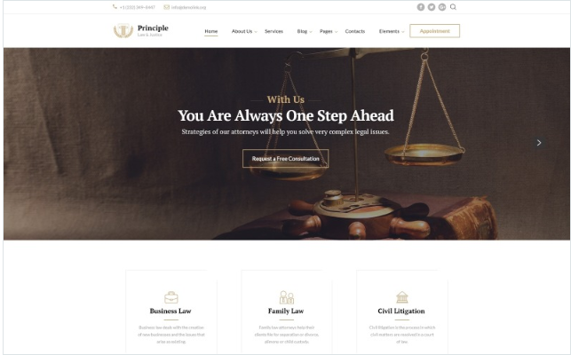 Principle - Law Ready-to-Use Website Template