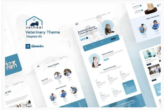 Product Image - Vetheal – Veterinary Clinic Elementor Template Kit