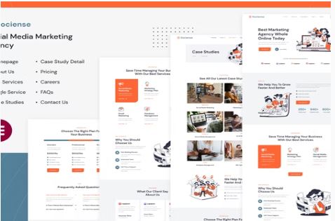 Socience | Social Media Marketing Agency Elementor Template Kit