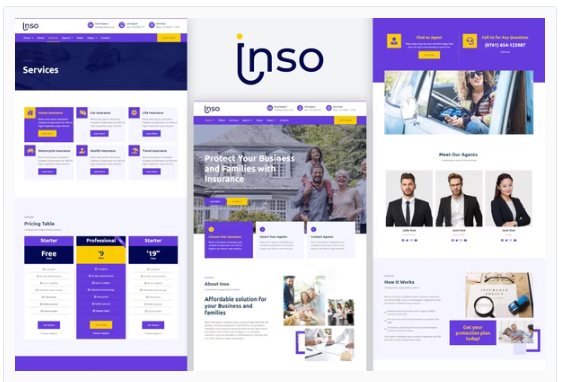 Inso - Insurance Business Elementor Template Kit