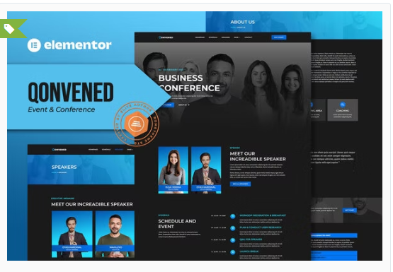 Qonvened - Event & Conference Elementor Template Kit