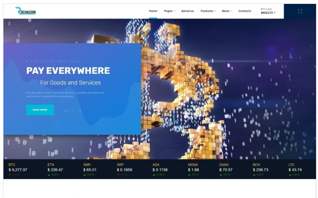 Rochacoin - Cryptocurrency Multipage HTML5 Website Template