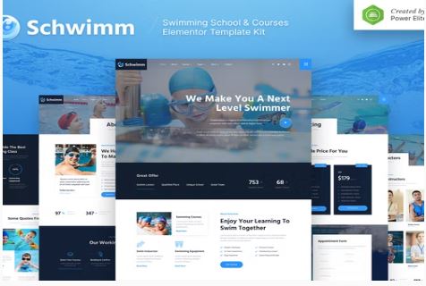 Schwimm – Swimming School & Course Elementor Template Kit