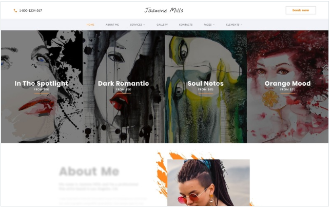 Jasmine Mills - Art Ready-to-Use Creative HTML Website Template