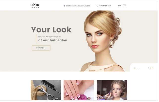 Hair Salon Multipage Website Template