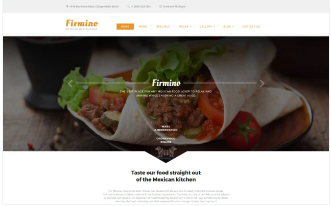 Firmino - Mexican Restaurant Multipage Website Template