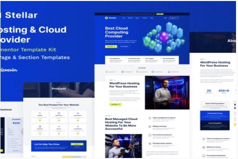 Stellar - Hosting & Cloud Provider WordPress Elementor Template Kit
