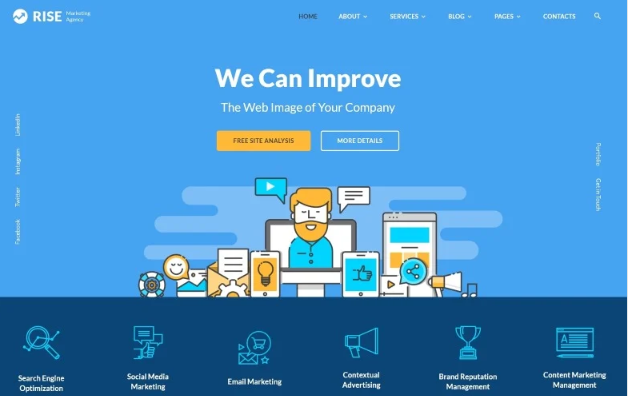 Rise - Marketing Agency Multipage Website Template