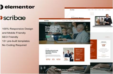 Scribae - Notary & Legal Service Elementor Template Kit