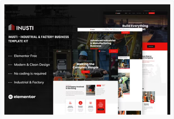 Product Image - Inusti – Industrial & Factory Business Elementor Template Kit Product Image - Inusti – Industrial & Factory Business Elementor Template Kit