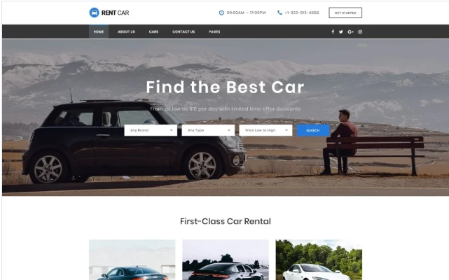 Rent Car - Well-Thought-Out Car Rental Multipage HTML Website Template