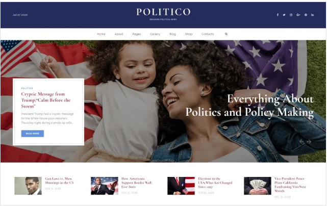 Politico - Political Magazine Multipage HTML5 Website Template