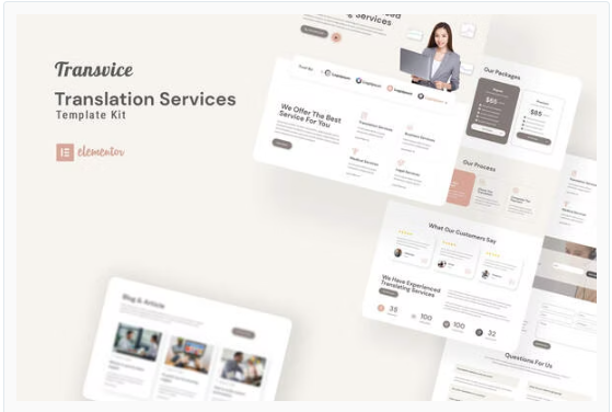 Product Image - Transvice – Translation Website Elementor Template Kit