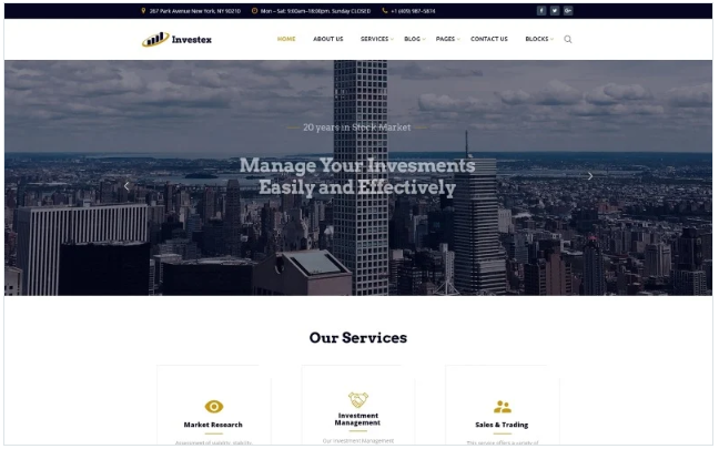 Investex - Investment Ready-to-Use Website Template