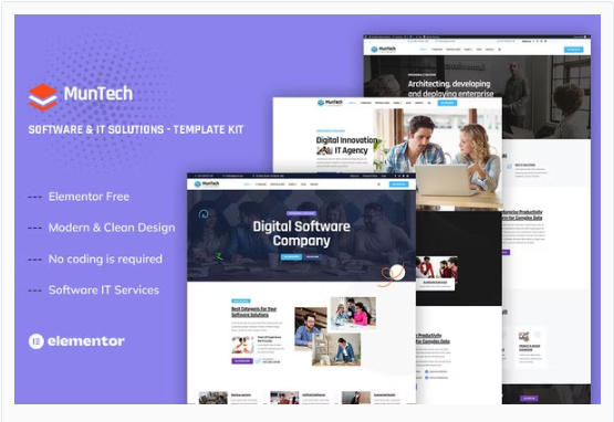 Muntech - Software & IT Solutions Elementor Template Kit