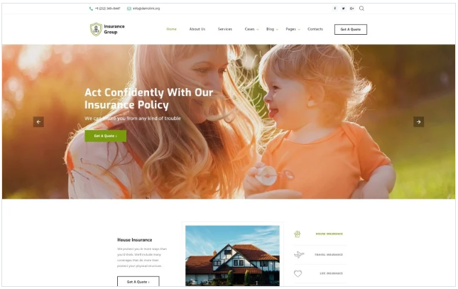 Insurance Group - Sophisticated Insurance Conpany Multipage HTML Website Template