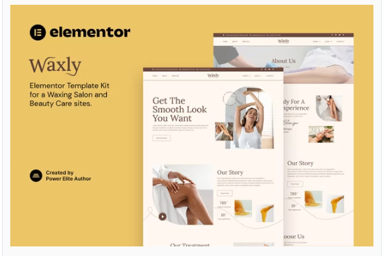 Waxly – Waxing Salon & Beauty Care Elementor Template Kit