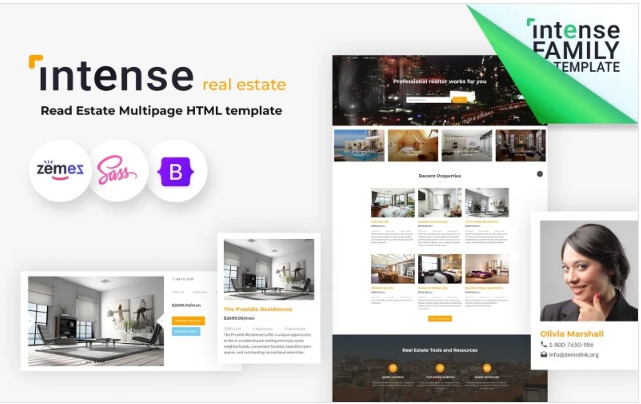 Intense - Real Estate HTML5 Website Template
