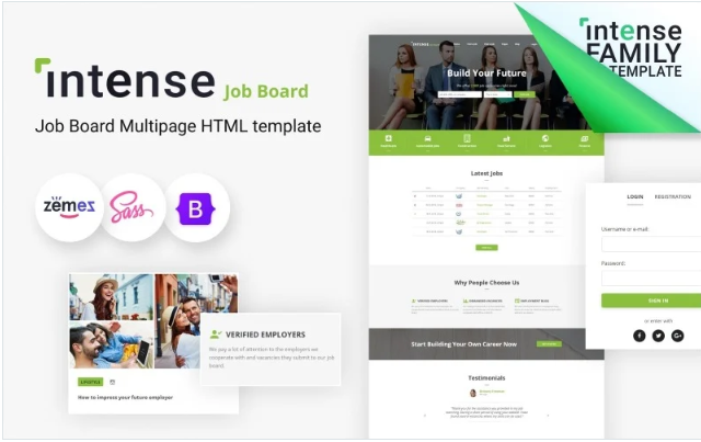Intense - Job Board HTML5 Website Template