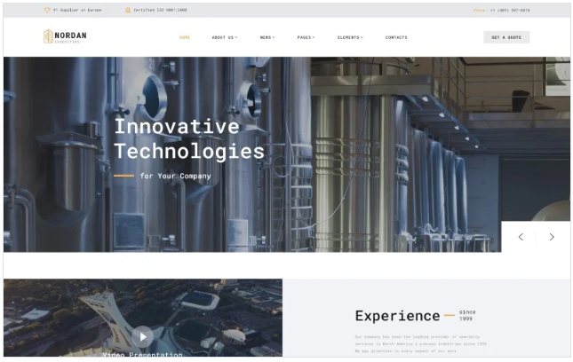 Nordan - Industrial Ready-to-Use Modern Novi HTML Website Template